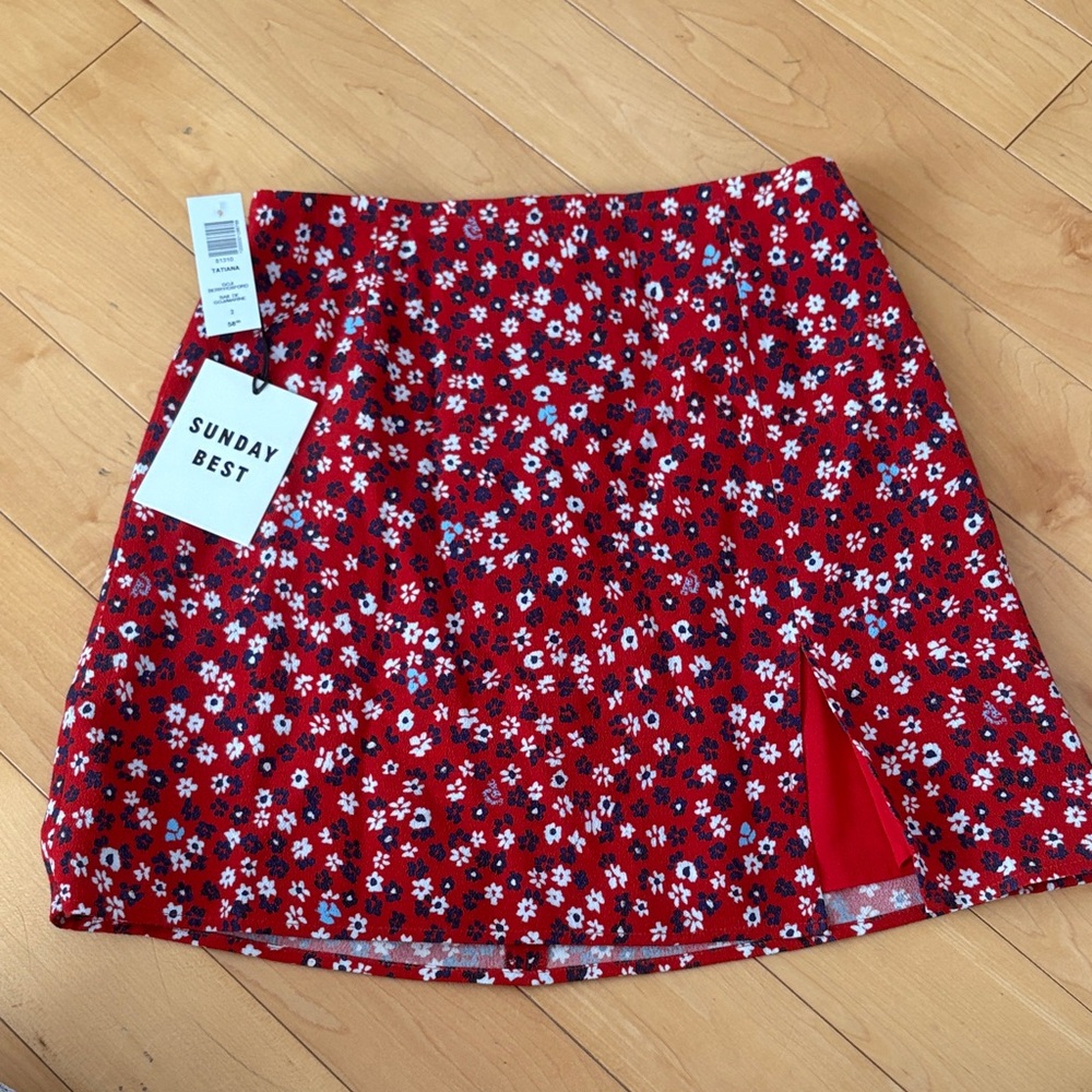 Sunday Best Scarlet Floral Mini Skirt